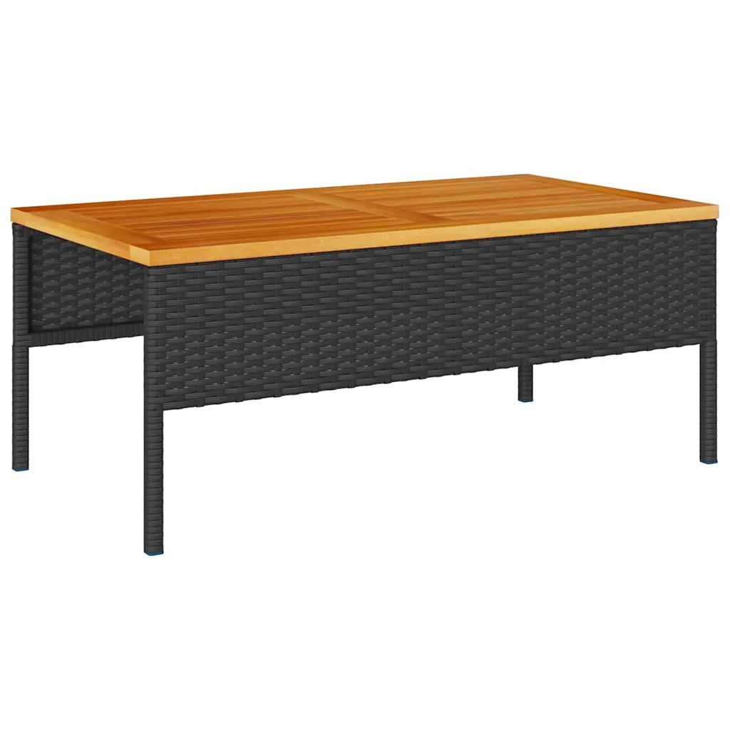 Set Divano da Giardino 6 pz-Sofa da Giardino-Divanetto da esterno Nero e Crema polyrattan