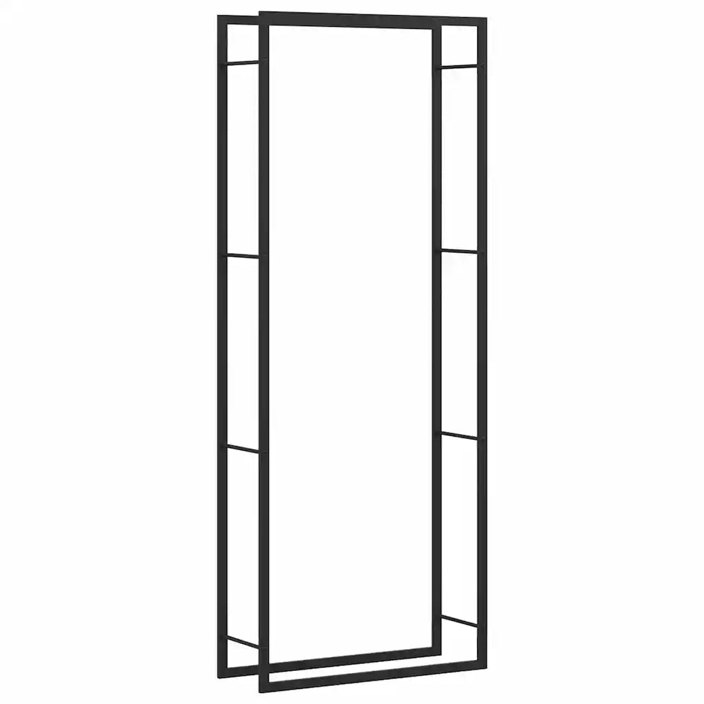 Portalegna Nero Opaco 80x28x222 cm Acciaio CFW7716150