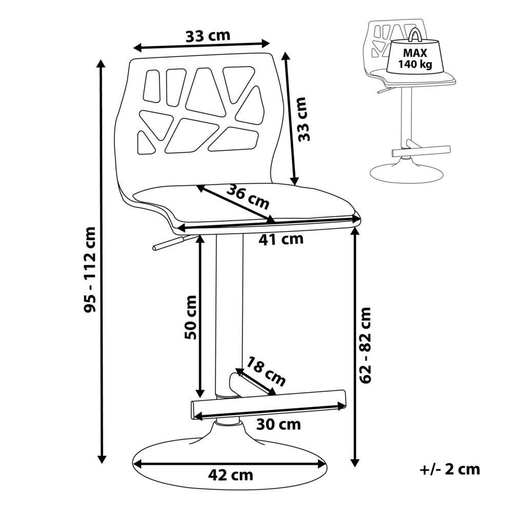 Sgabello da Bar in Legno Scuro con Seduta in Ecopelle Nera Poggiapiedi Girevole Alzata a Gas Regolabile in Altezza Moderno