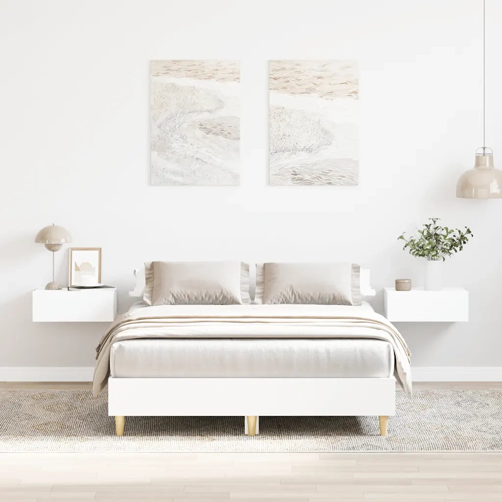 Giroletto senza Materasso-Struttura Letto Bianco 135x190cm in Legno Multistrato