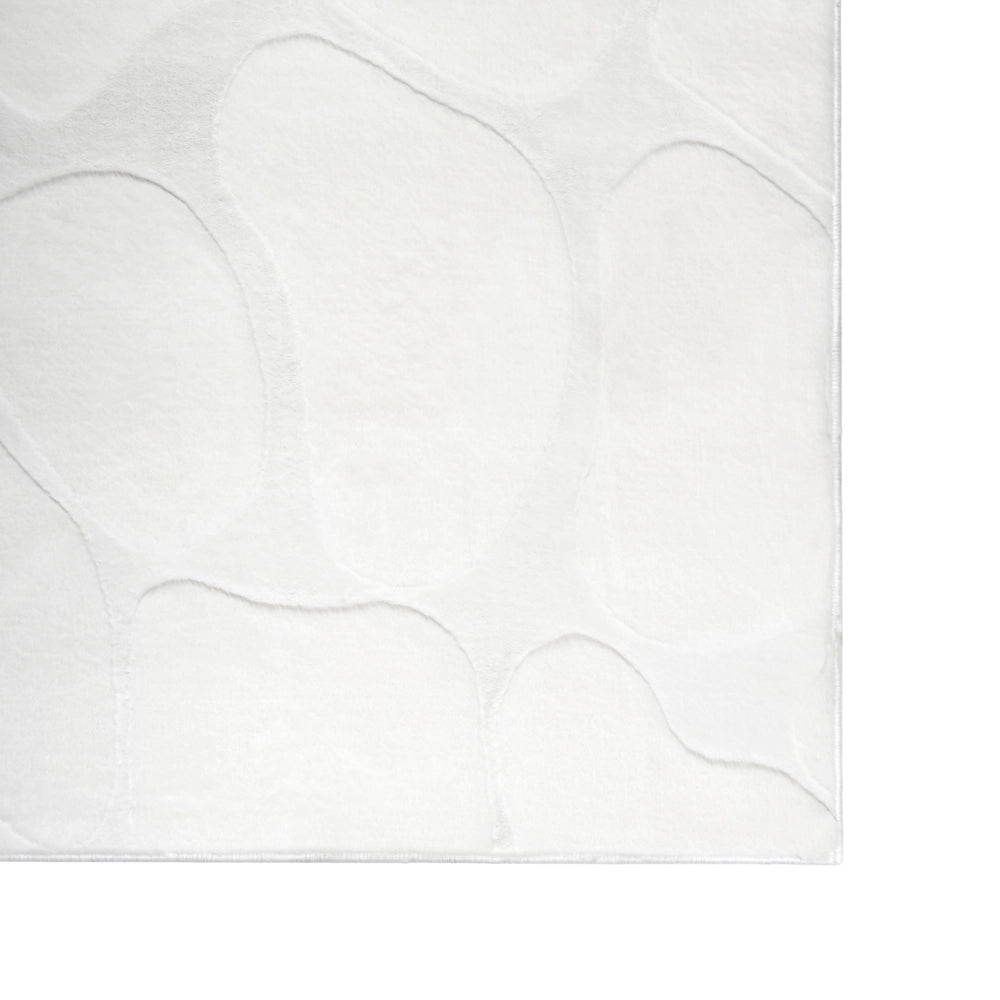 Tappeto decorativo rettangolare in jacquard, 160 x 160 cm, bianco sporco design elegante