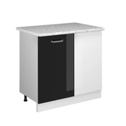 Vicco Mobile ad angolo cucina Nero lucido 86 cm , PL Marmo