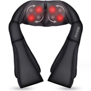 Massaggiatore per la schiena, strumento di massaggio per le scapole, riscaldamento a temperatura costante, massaggio e percussione, massaggiatore multifunzionale per tutto il corpo, confezione nera.