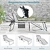 Lettino Prendisole da Giardino, Sedia a Sdraio Pieghevole con Schienale Regolabile, Cuscino Staccabile, Tasca, Portata 200 kg, 168-188 x 69 x 41-86 cm (Grigio)