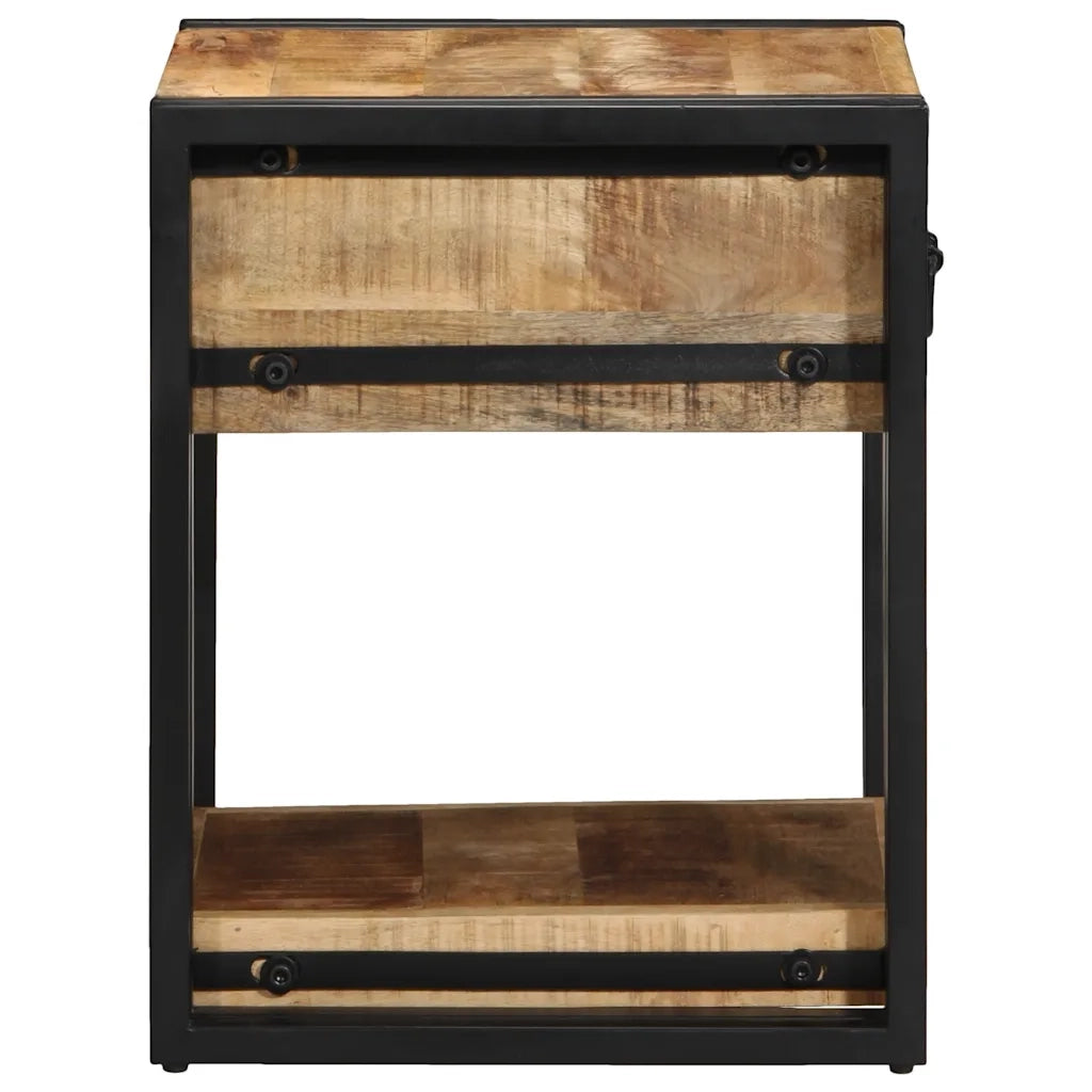Comodino 40x40x50 cm in Legno Grezzo Massello di Mango 4016700