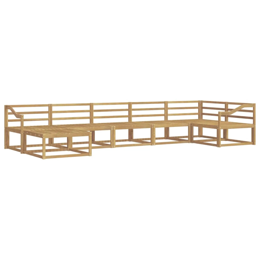 Set di divani da esterno 7 pcs Bianco Legno di Acacia Massello 3386773