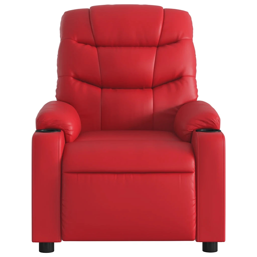 Divano Sedia-Poltrona Reclinabile Rossa in Similpelle 380969