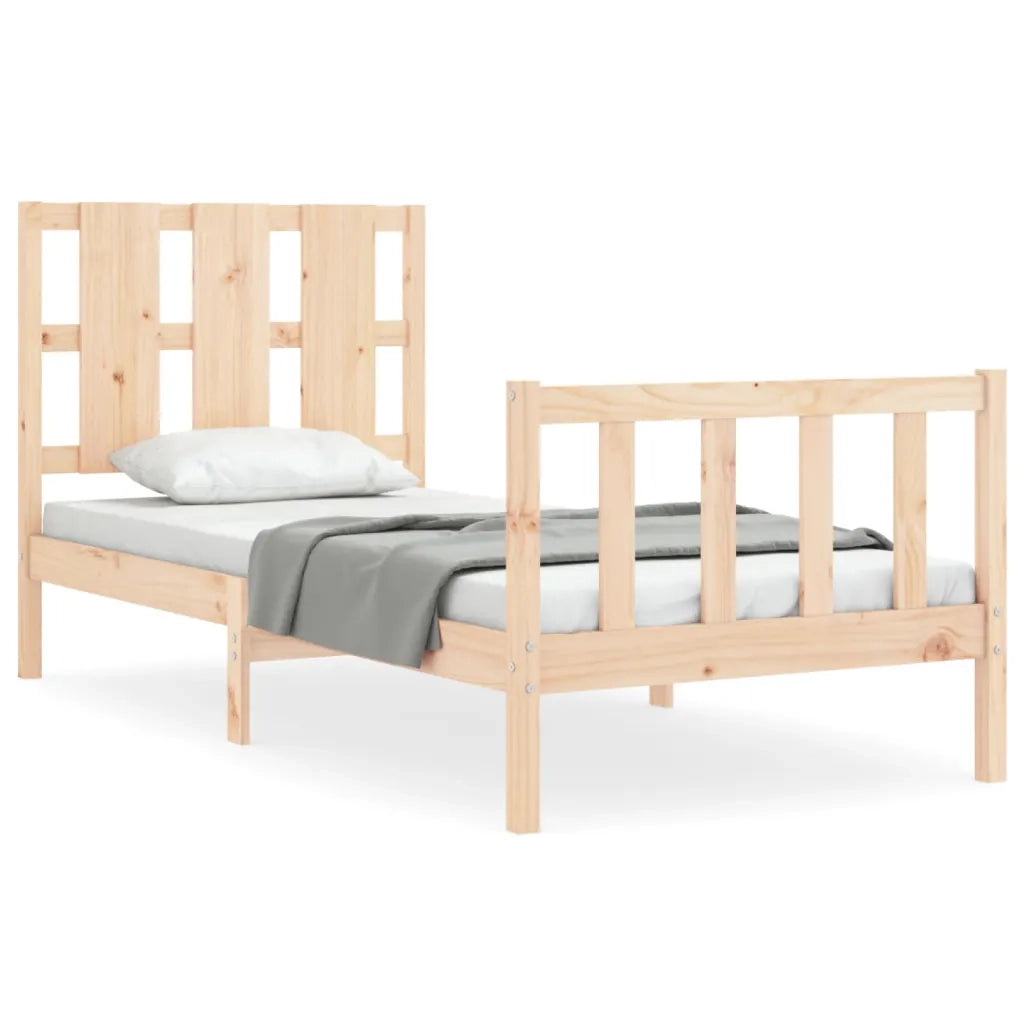Letto senza Materasso-Struttura Letto 90x190 cm in Legno Massello di Pino 389216