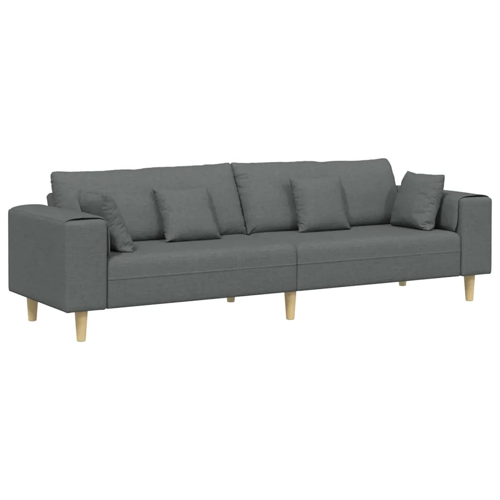 Divano con cuscino Grigio scuro 250 x 77 x 76 cm Tessuto 3335144