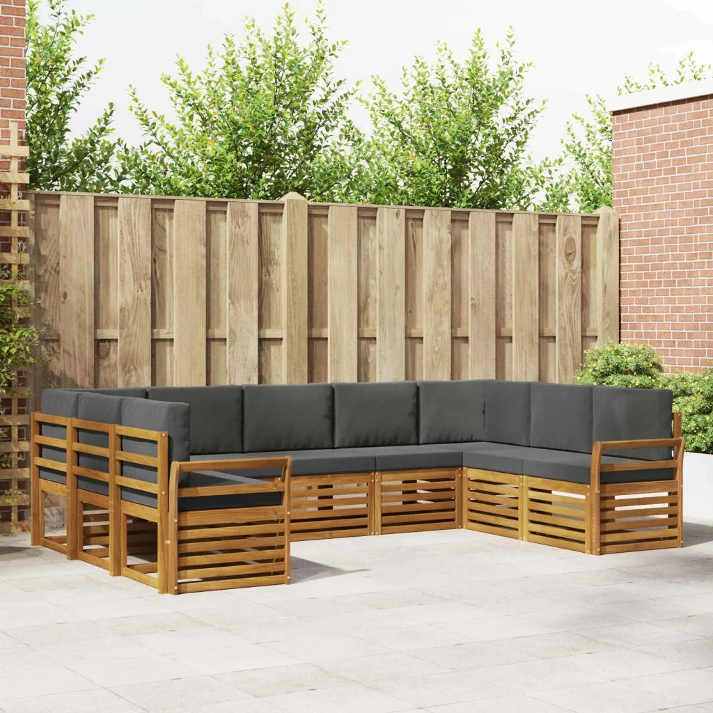 Set divano sezionale con cuscino 9 pcs Naturale e Antracite 3375482