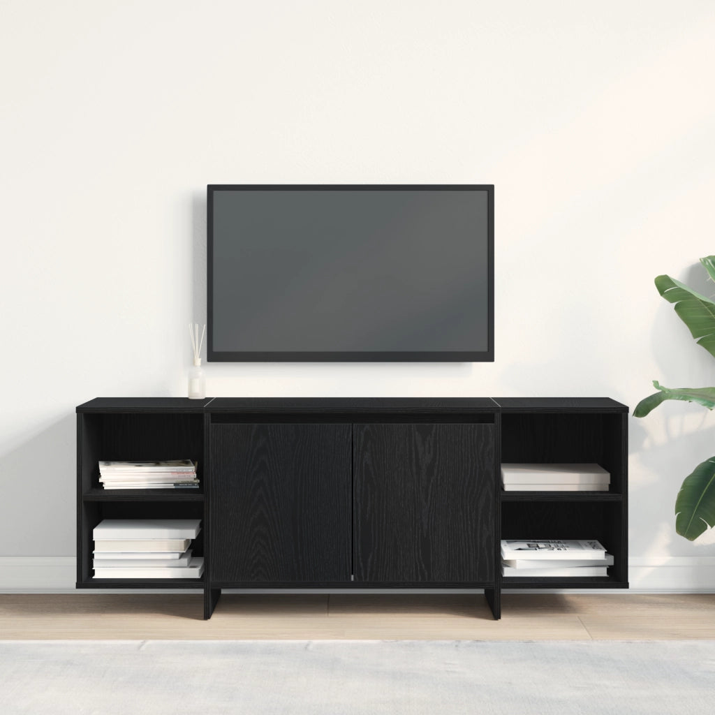 Supporto TV - Rovere Nero - 120x30x40.5 cm - Realizzato in Legno Ingegnerizzato
