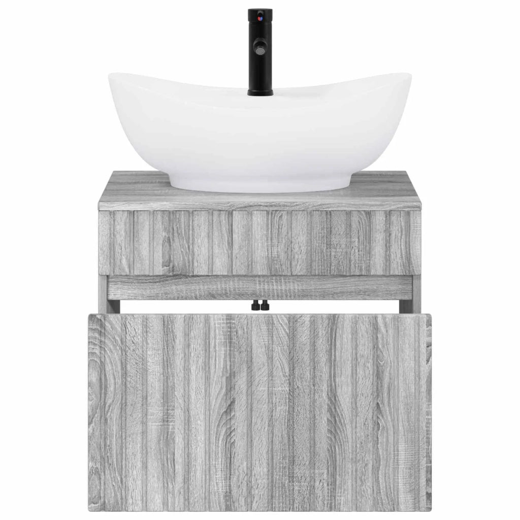 Set di mobili per il bagno Sonoma grigio Legno ingegnerizzato 3404316
