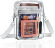 Borsa da Spalla Rigida - Tasca da Spalla Adattabile - Leggera e Imbottita - 2 Comparti con Cerniera - Adatta per Concerti/Festival - Borsa da Spalla Trasparente