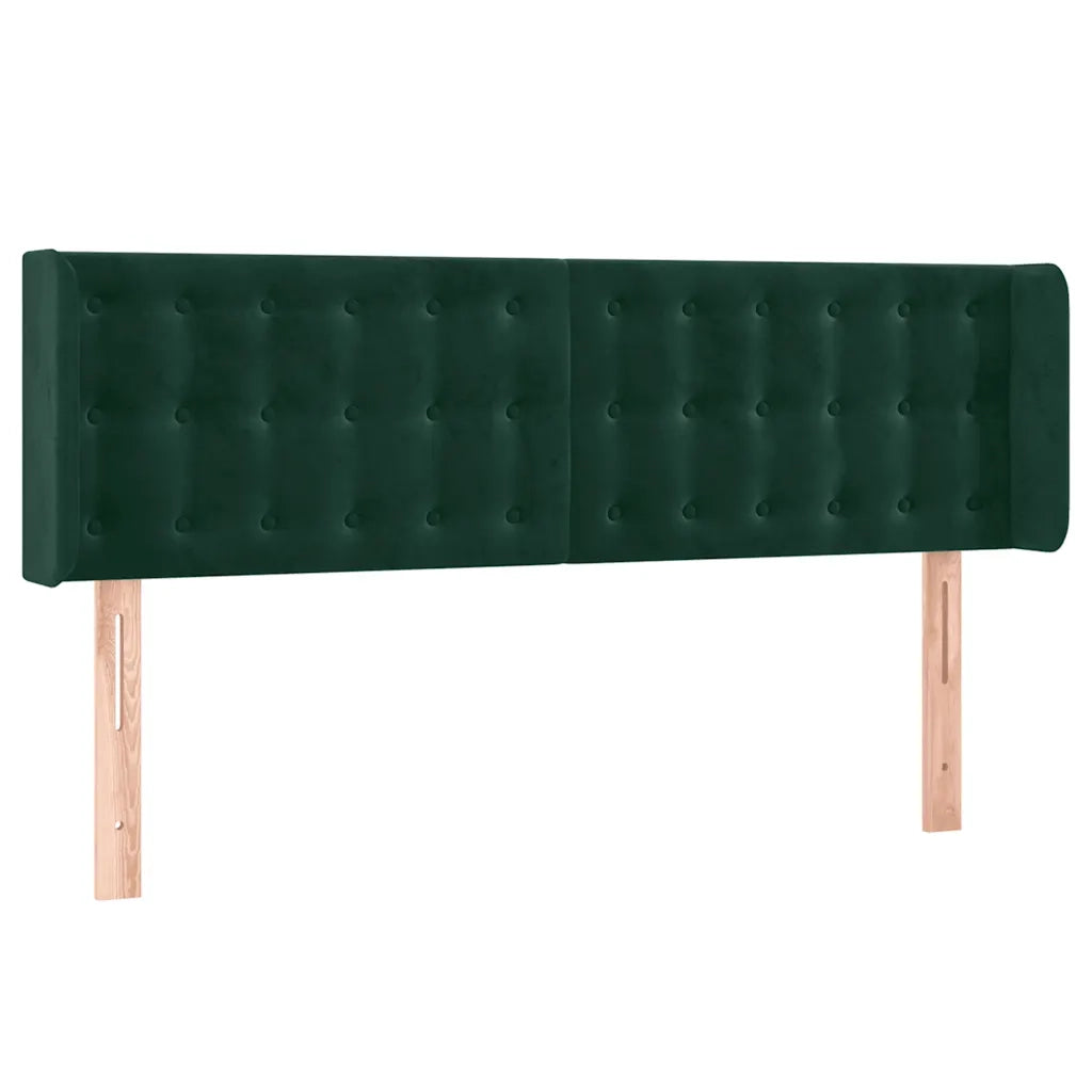 Testiera | Testata a LED Verde Scuro 147x16x78/88 cm in Velluto