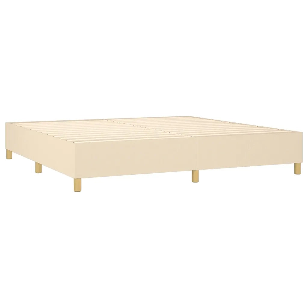 Giroletto a Molle con Materasso Crema 200x200 cm in Tessuto 3142366