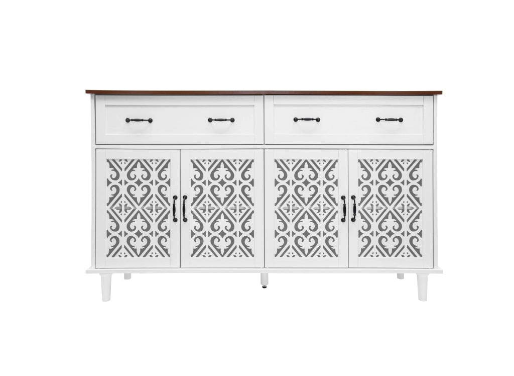 Credenza Vintage con 4 Ante e 2 Cassetti ¨C Xylo ¨C Legno Massello, Soggiorno