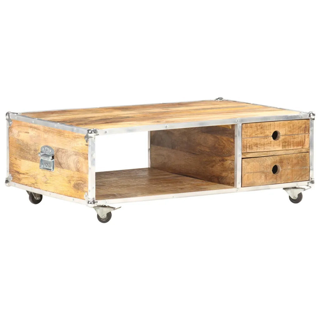 Tavolino da Salotto 89x59x33 cm in Massello di Mango Grezzo 323408
