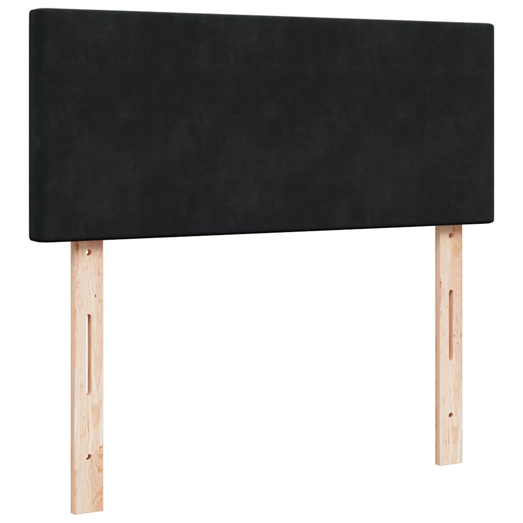 Pouf Letto con Materasso e LED Nero 120x190cm in Velluto