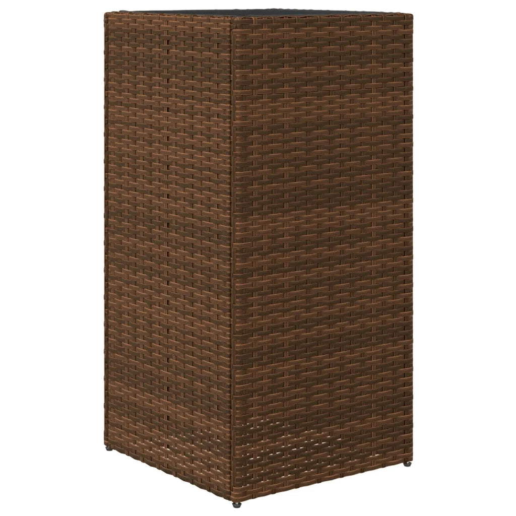 2 pz Fioriere | Cassetta per fiori | Vaso da Giardino Marrone 40x40x80 cm in Polyrattan