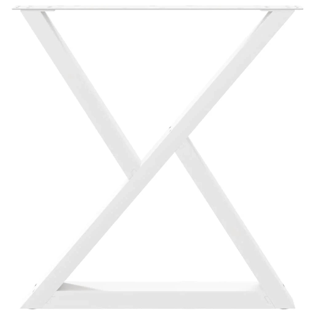 Set di 2 gambe regolabili per tavolo da pranzo dal design moderno 80 x 73 cm in acciaio bianco 02_0057015