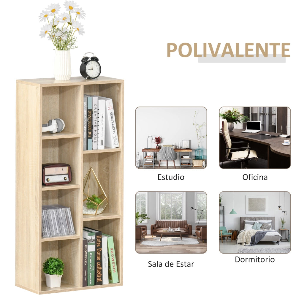 Libreria in Legno con 7 Ripiani ¨C Zephmum ¨C Roble 50x24x106 cm