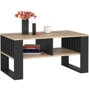 Tavolino da caffè AKORD ROCKFORD Sonoma Quercia 92 cm gambe Nere 92x53x45 cm