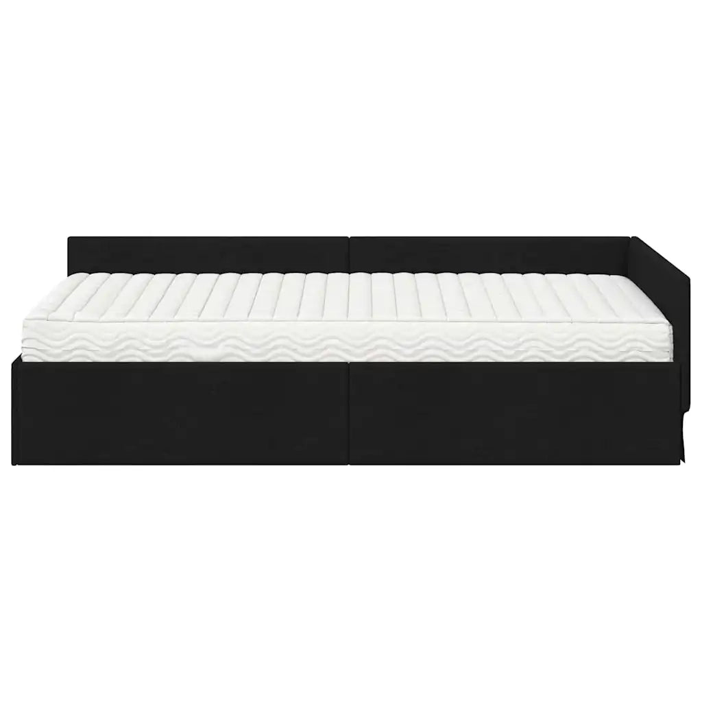 Struttura Letto Angolare con Materasso 2 pz-Giroletto con materasso Verde Tessuto 905114