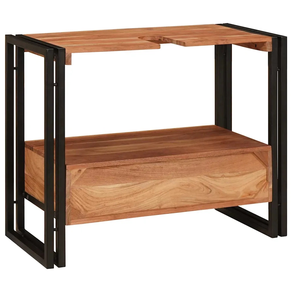 Armadio da bagno con cassetto Marrone Legno di Acacia Massello 4102770