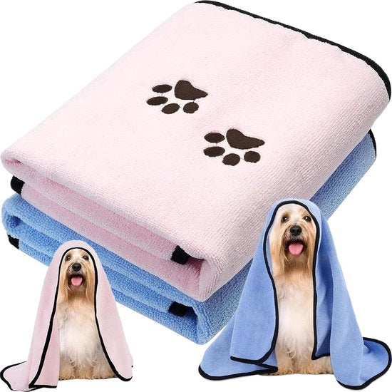 Microvezel Handdoeken per 2 pezzi, veloci asciuganti, assorbenti, morbide e confortevoli per gatti, cani e lavatrice