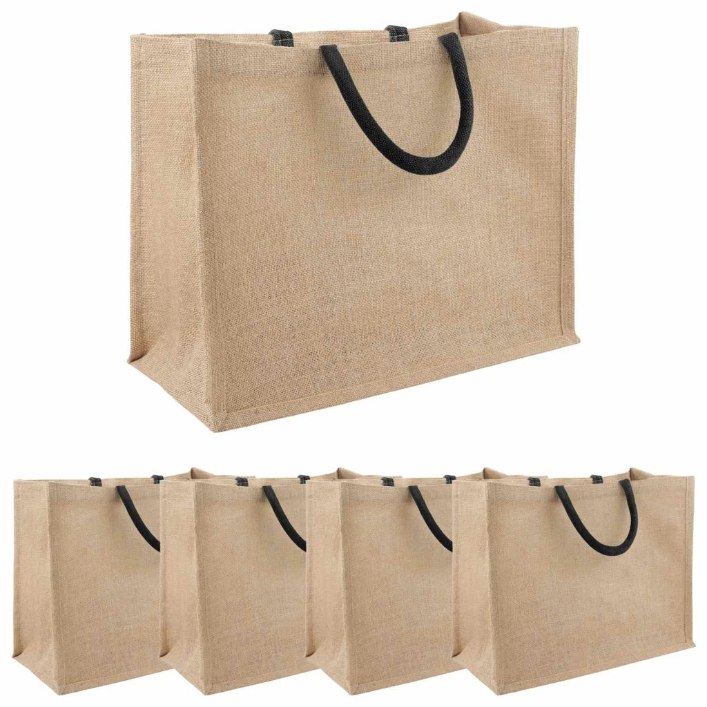 Borse in juta 5 pcs Naturale e Nero 42 x 33 x 19 cm 42012281