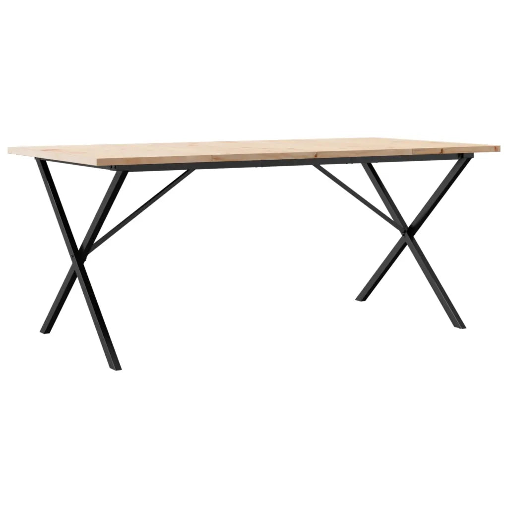 Tavolo da Pranzo | Tavolo da cucina Telaio a X 180x90x75,5 cm Legno Pino e Acciaio