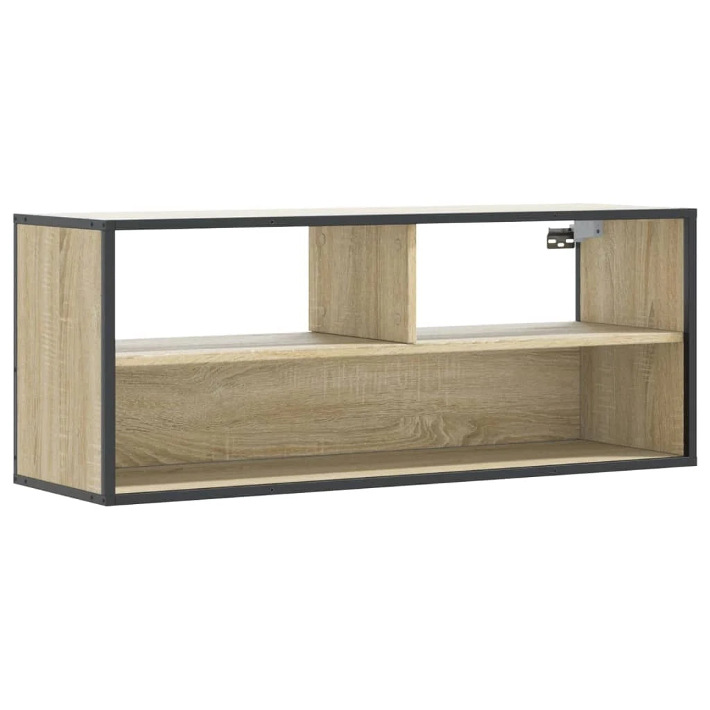 Mobile TV multimediale mensola TV credenza TV sala da pranzo soggiorno camera da letto rovere Sonoma 100 x 31 x 39,5 cm legno ingegnerizzato e metallo marrone 02_0027412