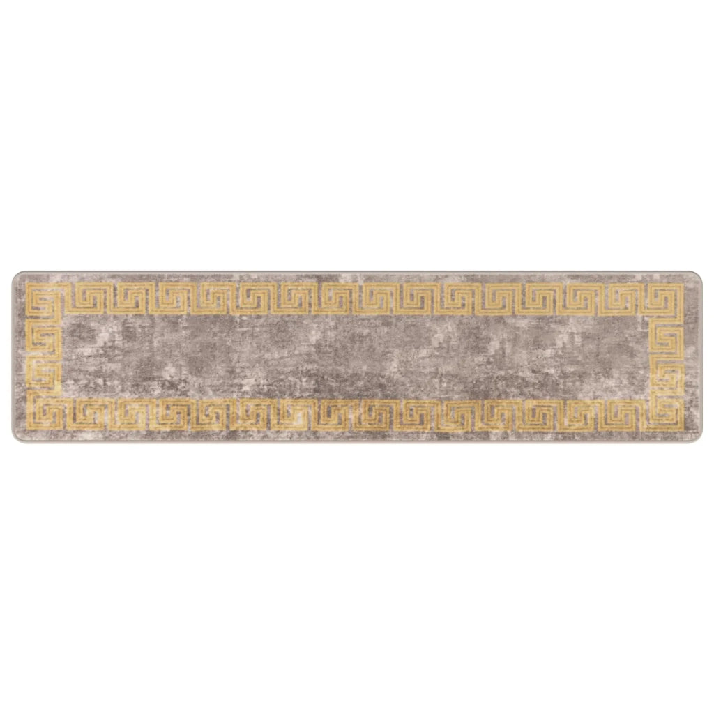 Runner Tappeto MARSA Grigio 50 x 200 cm Poliestere e PVC