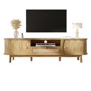 Mobile TV con 1 Anta Scorrevole; 2 Cassetti e Vani Aperti per Soggiorno in MDF 165 × 37 × 46 cm Naturale