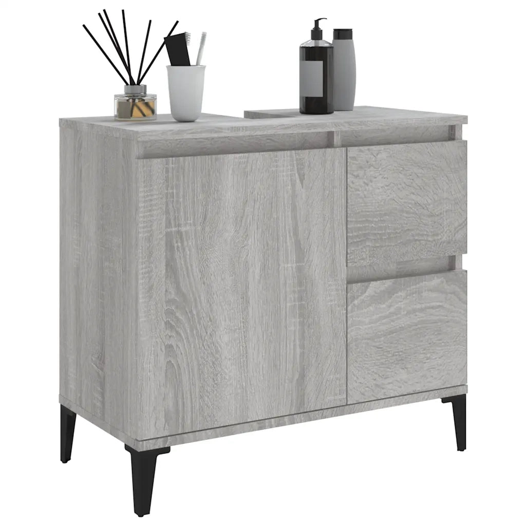 Armadietto Bagno Grigio Sonoma 65x33x60 cm in Legno Multistrato 819834