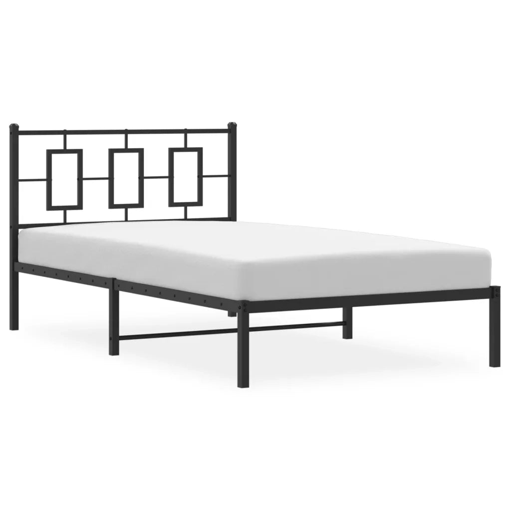 Giroletto con Testiera in Metallo Nero 107x203 cm