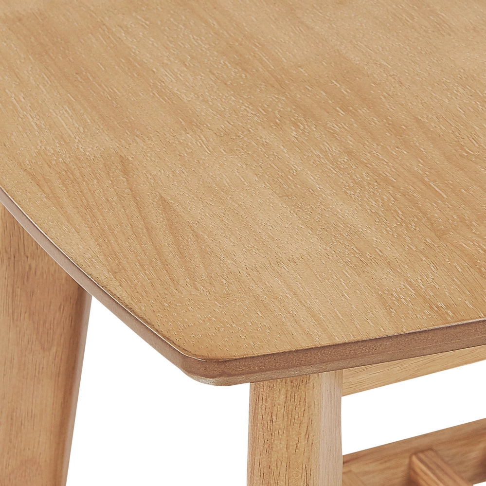 Tavolino in marrone chiaro con piano in MDF gambe in legno di gomma 50 x 50 cm quadrato dal design tradizionale