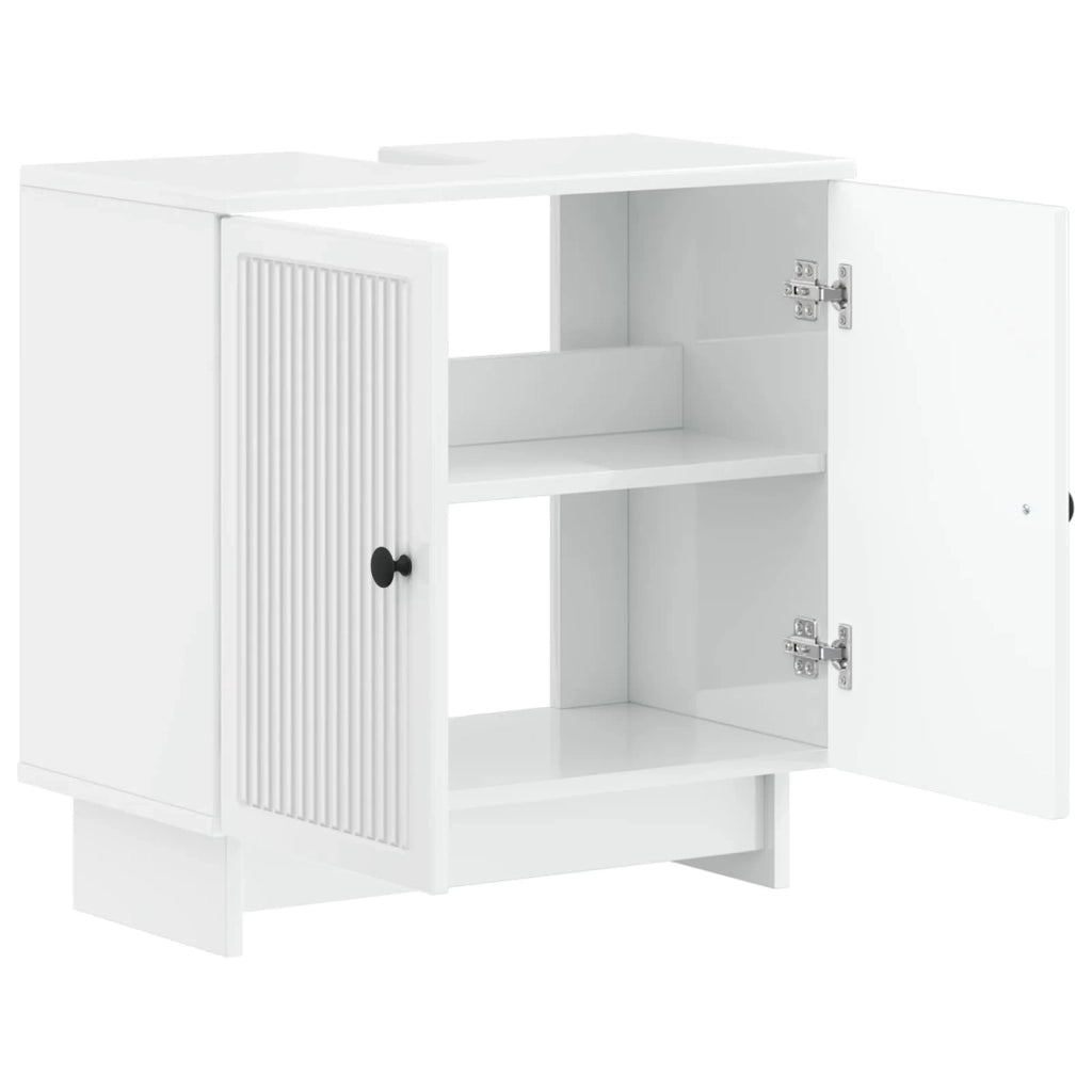 Armadio per Lavabo da Bagno EDE Bianco Lucido 895909
