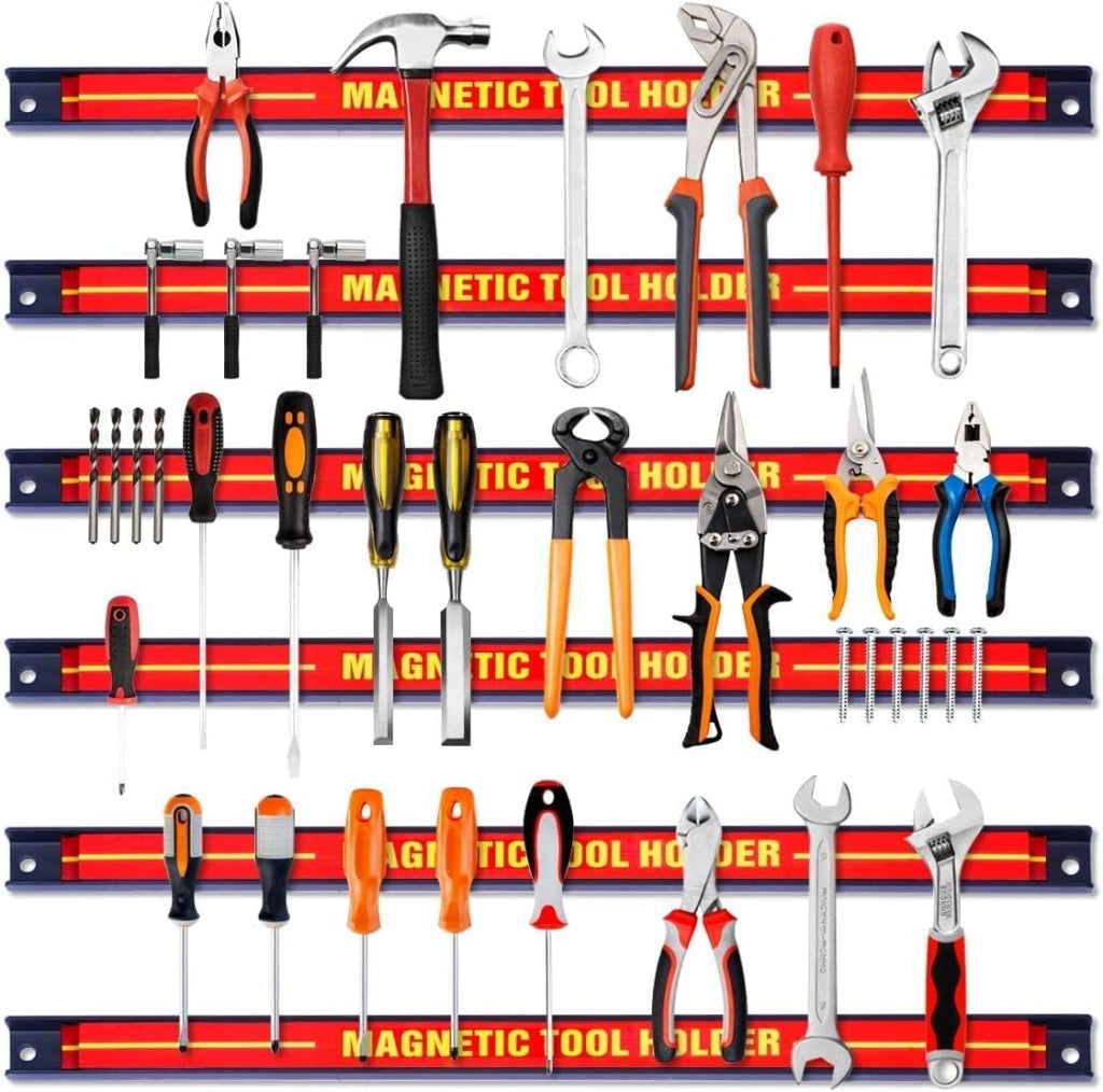 GIANTEX Portautensili Magnetici, Set di Barre Magnetiche, Scaffale per Atrezzi da Parete, Contenitore degli Attrezzi, Organizzatore per Accessori, Supporto per Attrezzi, Portata 10 kg/Barra