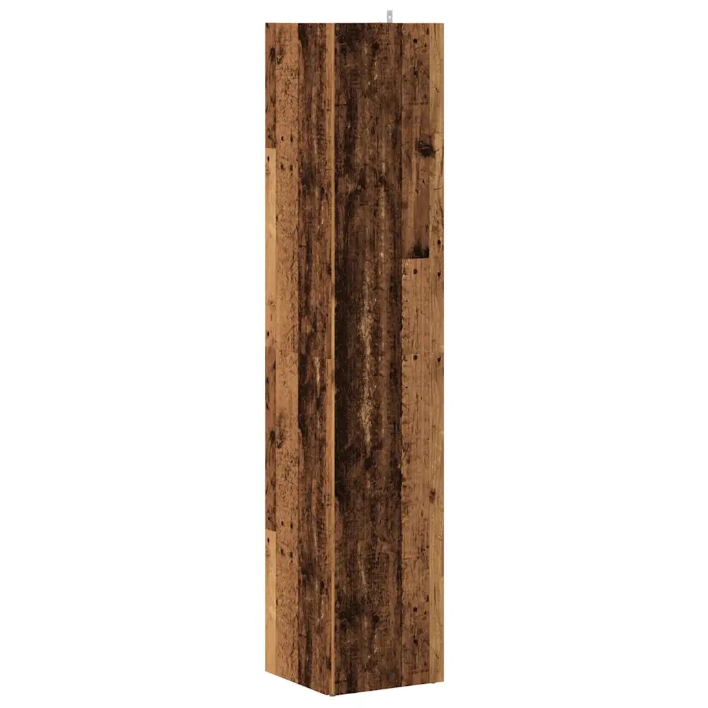 vidaXL Mobile Angolare Legno Antico 33x33x165 cm in Truciolato