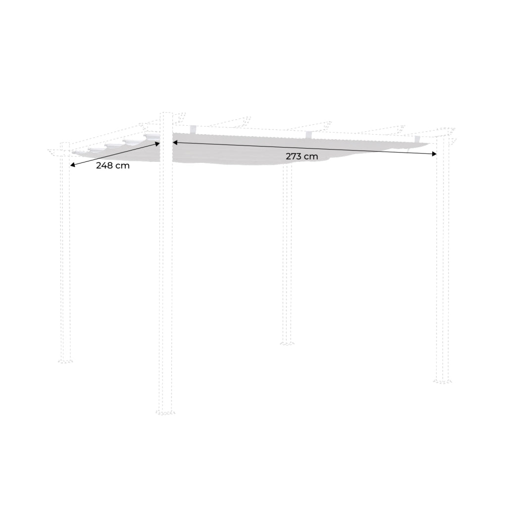 Copertura del tetto a pergola isla 3x3m, grigio