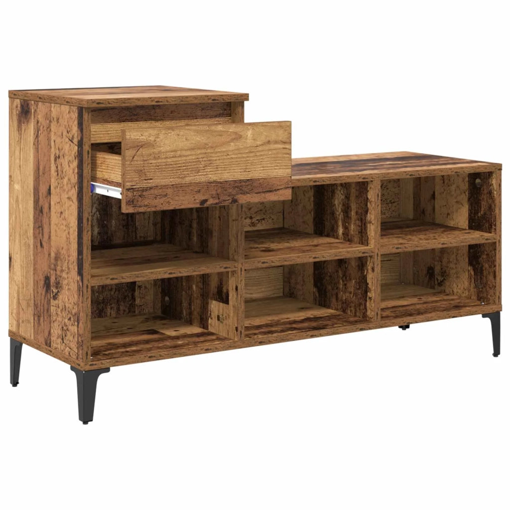 Mobile per scarpe con cassetto Legno vecchio 102 x 36 x 60 cm 881042