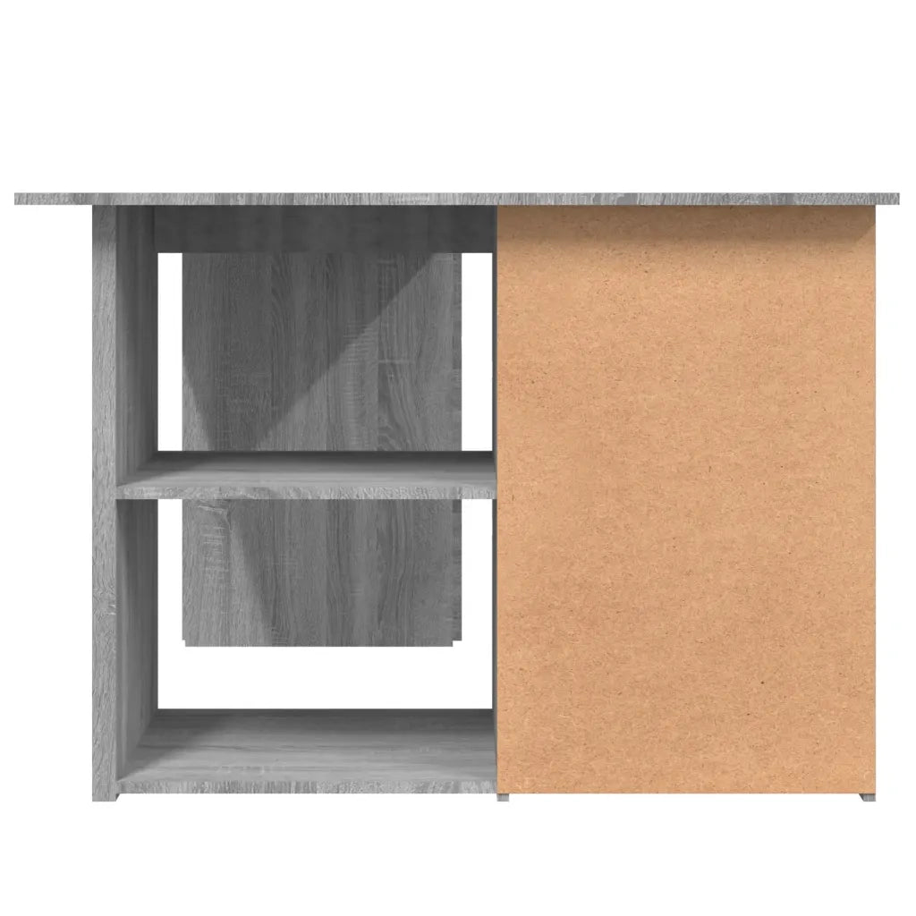 Scrivania | Tavolo da Ufficio Angolo Grigio Sonoma 145x100x76 cm Legno Multistrato