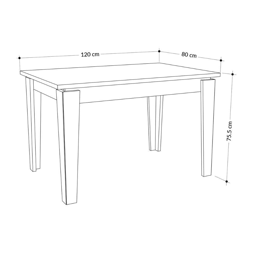 Tavolo Allungabile 120x80 cm in MDF Megaron Antracite
