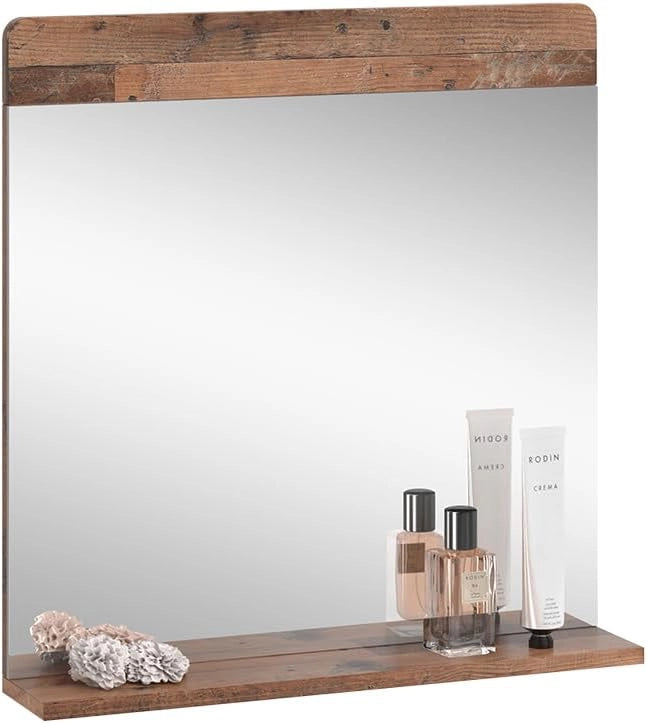 Specchio da bagno Izan, Oldstyle, 60 x 62 cm con ripiano