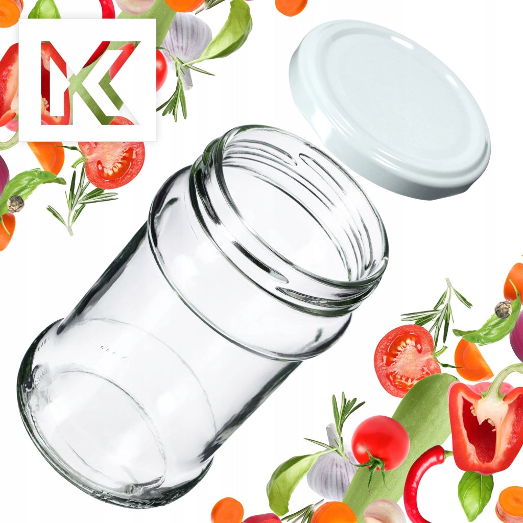 KADAX 10x Barattoli per Conserve 315ml Barattolo di Vetro Marmellata di Miele + Tappi Fi66