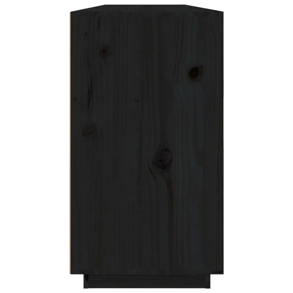 Credenza Nera 100x40x75 cm in Legno Massello di Pino cod mxl 26663