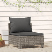 Divano da giardino centrale con cuscino-Sofa da Giardino-Divano da esterno grigio in polyrattan