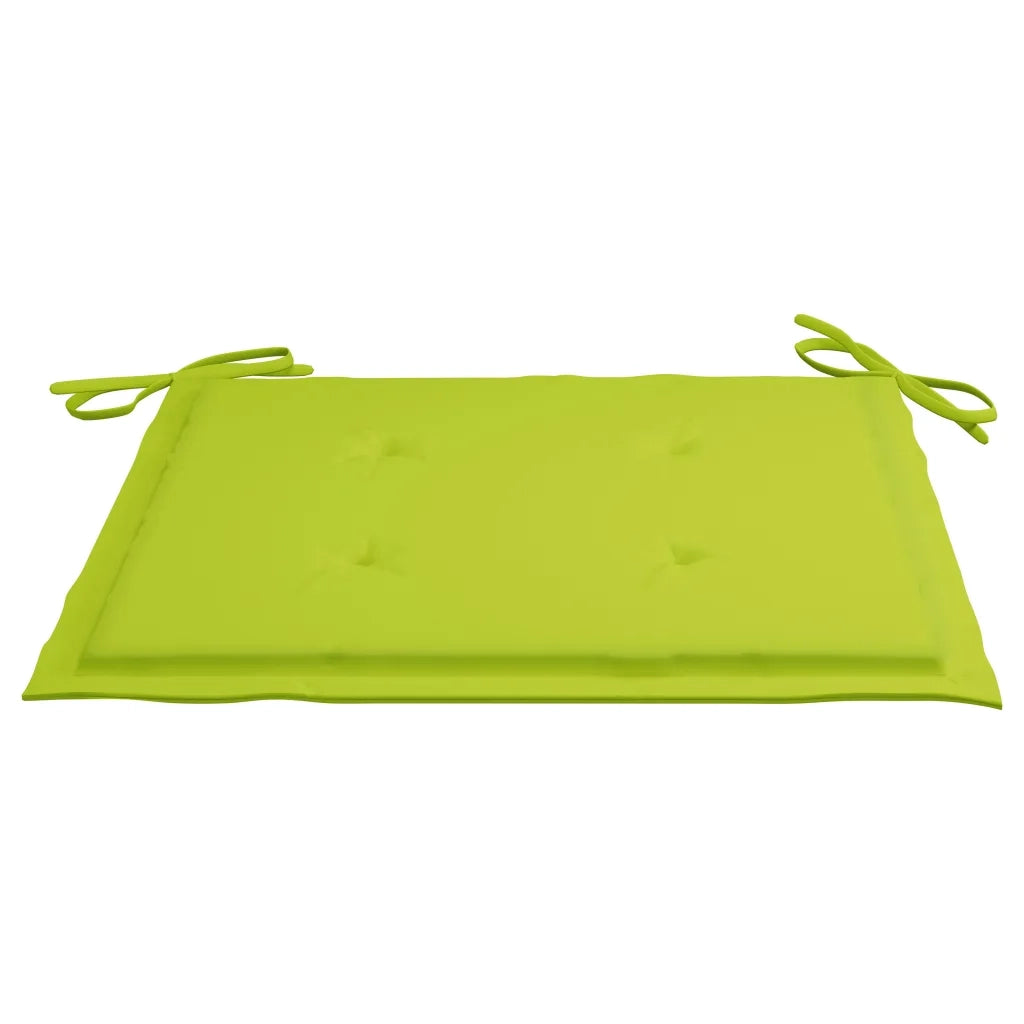 Sedie Giardino 2 pz e Cuscini Verde Brillante Massello di Teak 3062417