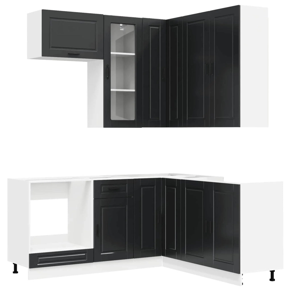 Unità Cucina PORTO 8 pcs Nero Legno ingegnerizzato 3438422